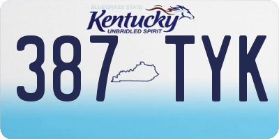 KY license plate 387TYK