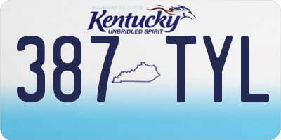 KY license plate 387TYL