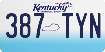 KY license plate 387TYN