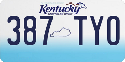 KY license plate 387TYO