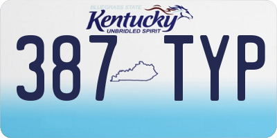 KY license plate 387TYP
