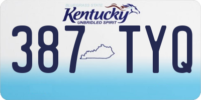 KY license plate 387TYQ
