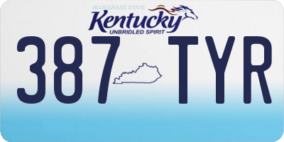 KY license plate 387TYR