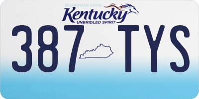 KY license plate 387TYS