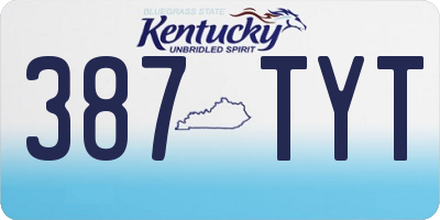 KY license plate 387TYT