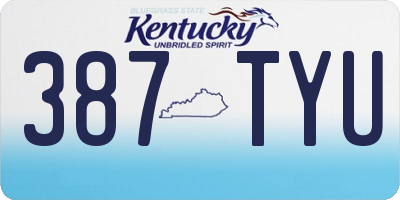 KY license plate 387TYU