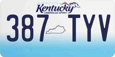 KY license plate 387TYV