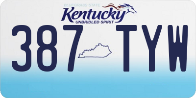 KY license plate 387TYW