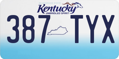 KY license plate 387TYX