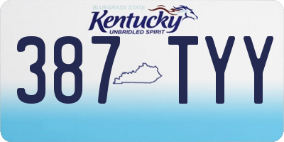 KY license plate 387TYY