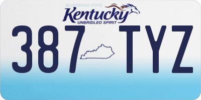 KY license plate 387TYZ
