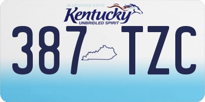 KY license plate 387TZC