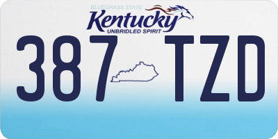 KY license plate 387TZD
