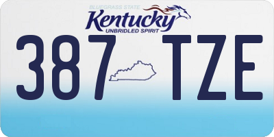 KY license plate 387TZE
