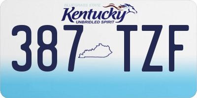 KY license plate 387TZF