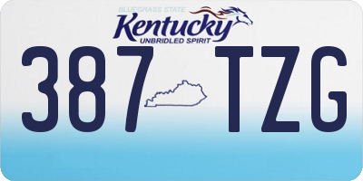 KY license plate 387TZG