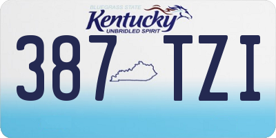 KY license plate 387TZI