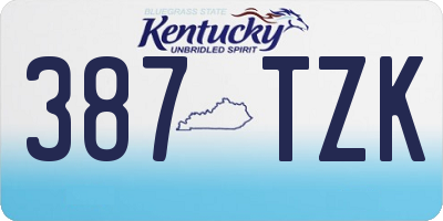 KY license plate 387TZK