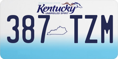 KY license plate 387TZM