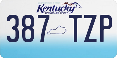 KY license plate 387TZP
