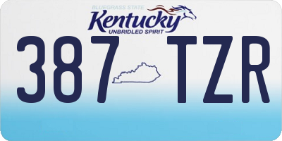 KY license plate 387TZR