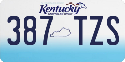 KY license plate 387TZS