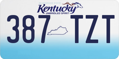 KY license plate 387TZT