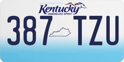 KY license plate 387TZU