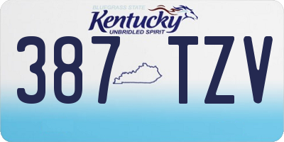 KY license plate 387TZV