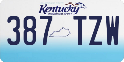 KY license plate 387TZW