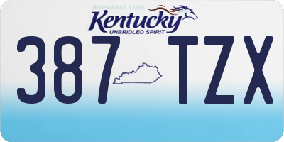 KY license plate 387TZX