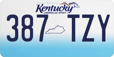 KY license plate 387TZY