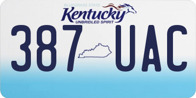 KY license plate 387UAC