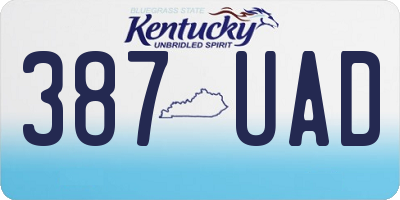 KY license plate 387UAD