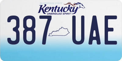 KY license plate 387UAE