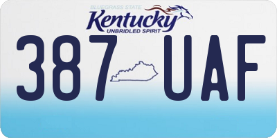 KY license plate 387UAF