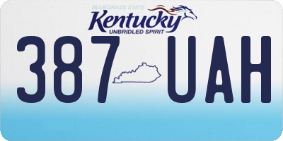 KY license plate 387UAH