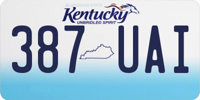 KY license plate 387UAI