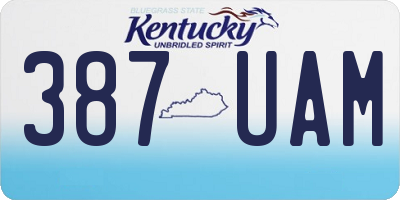KY license plate 387UAM