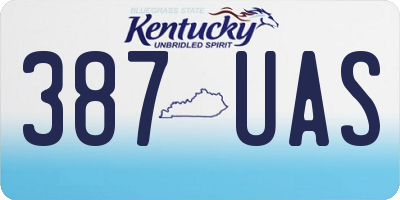 KY license plate 387UAS