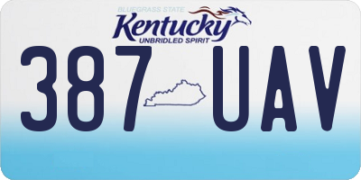 KY license plate 387UAV