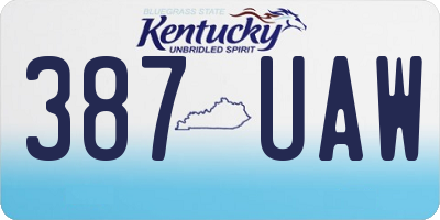 KY license plate 387UAW