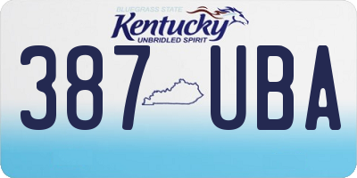 KY license plate 387UBA