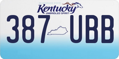 KY license plate 387UBB