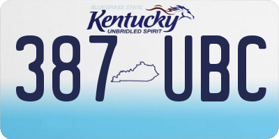 KY license plate 387UBC
