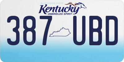 KY license plate 387UBD