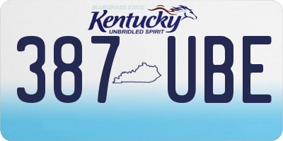 KY license plate 387UBE