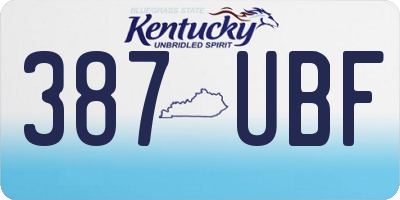 KY license plate 387UBF