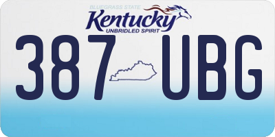 KY license plate 387UBG