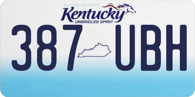 KY license plate 387UBH